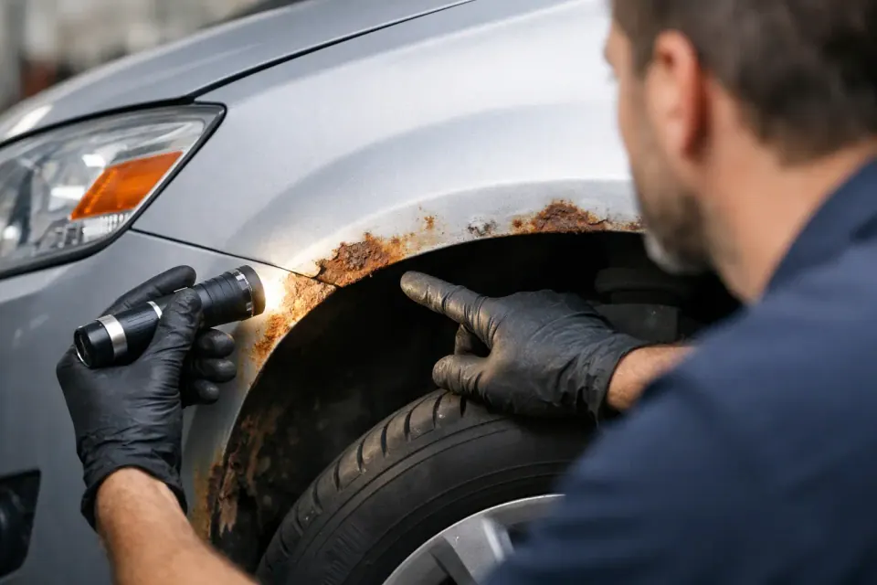 Fünf kritische Roststellen am Auto früh erkennen – Symbolbild (KI-generiert)