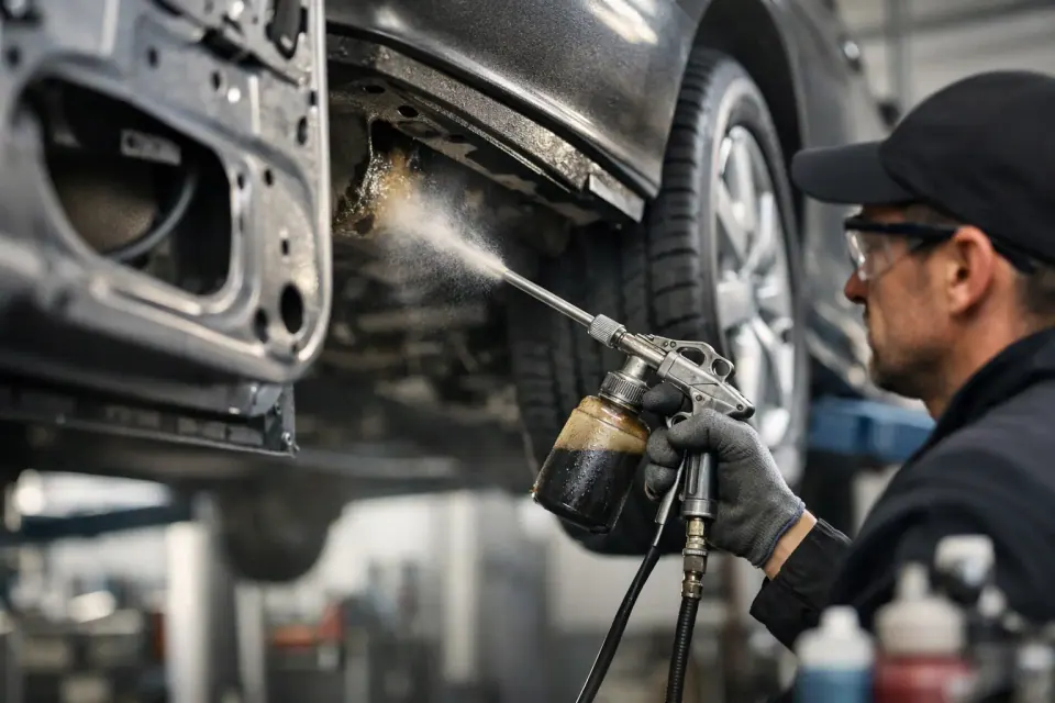 Hohlraumversiegelung bei gebrauchten Autos – Symbolbild (KI-generiert)